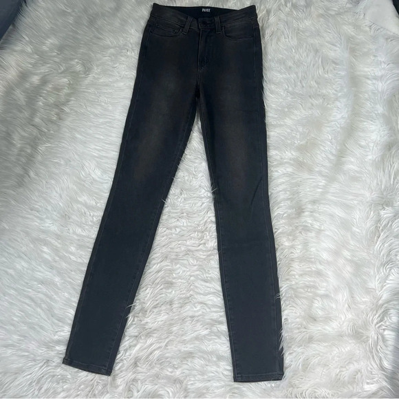 New PAIGE Hoxton High Rise Ultra Skinny Jeans Smoke Grey NWT Denim - Picture 2 of 13